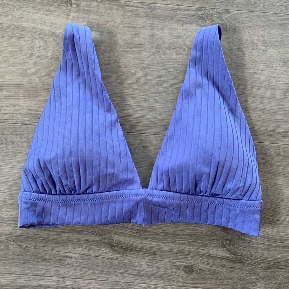 COPY - Aerie Women's Ribbed Shine Tie Triangle Bikini Top Size M